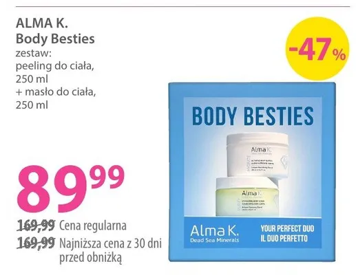 Zestaw ALMA K. Body Besties: peeling do ciała, masło do ciała promocja w Hebe
