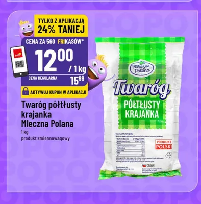 Twaróg półtłusty krajanka Mleczna Polana promocja w POLOmarket