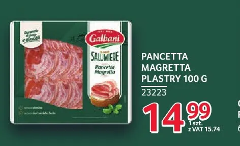 Pancetta Magretta plastry Galbani promocja w Selgros