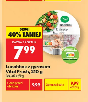 Lunchbox z gyrosem Vital Fresh promocja w Biedronka