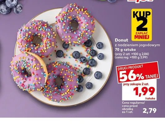 Donut z nadzieniem jagodowym promocja w Kaufland