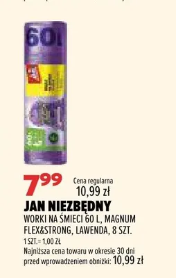 Worki na śmieci Jan Niezbędny Magnum Flex&Strong lawenda 8-pak promocja w Drogerie Natura