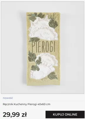 Ręcznik kuchenny home & you Pierogi 40x60 cm promocja w home&you