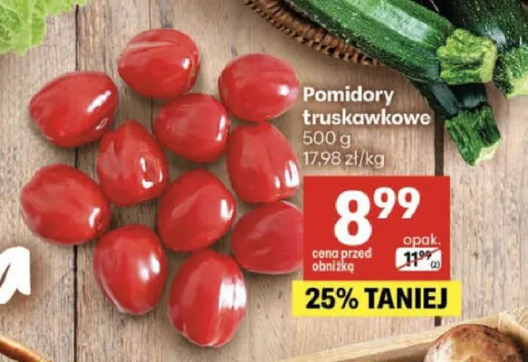 Pomidory truskawkowe promocja w Delikatesy Centrum