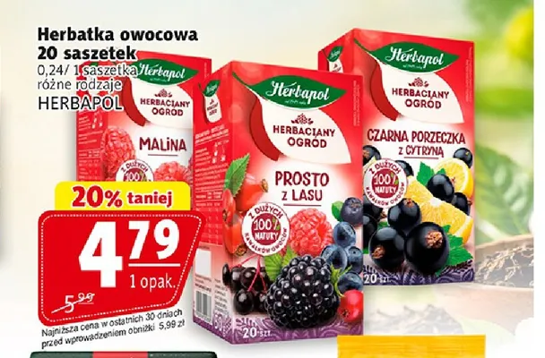 Herbatka owocowa Prosto z lasu Herbapol promocja w Prim Market