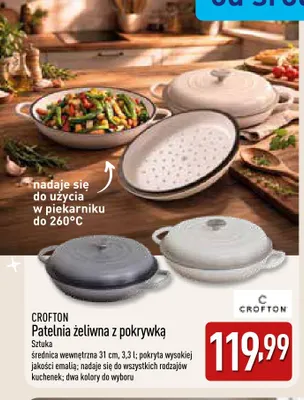 Patelnia żeliwna z pokrywką Crofton promocja w Aldi