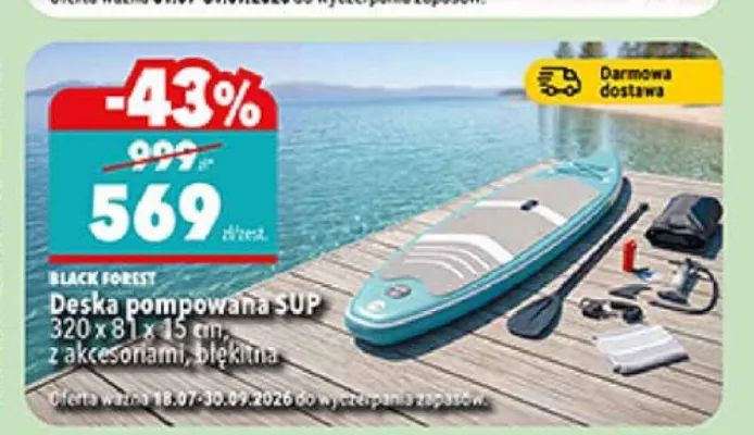 Deska pompowana SUP Black Forest promocja w Biedronka
