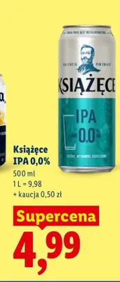 Piwo bezalkoholowe Książęce IPA promocja w Lidl