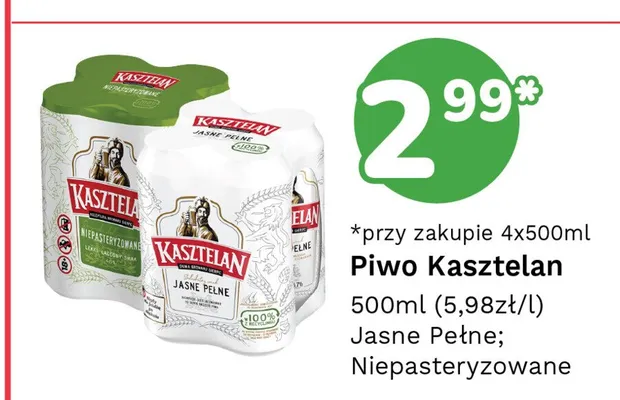 Piwo Kasztelan Niepasteryzowane promocja w Limonka