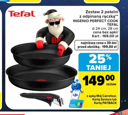 Zestaw 2 patelni z odpinaną rączką Ingenio Perfect Cook Tefal promocja w Carrefour