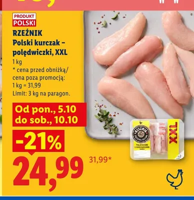 Polski kurczak polędwiczki XXL Rzeźnik promocja w Lidl