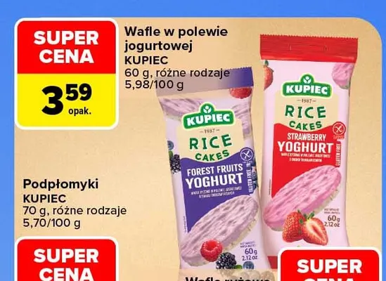 Wafle w polewie jogurtowej truskawkowe Kupiec promocja w Carrefour