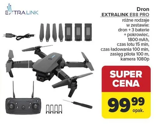 Dron EXTRALINK E88 PRO promocja w Carrefour
