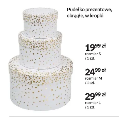 Pudełko prezentowe okrągłe w kropki S promocja w Empik
