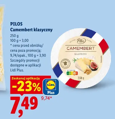 Ser Camembert klasyczny Pilos promocja w Lidl