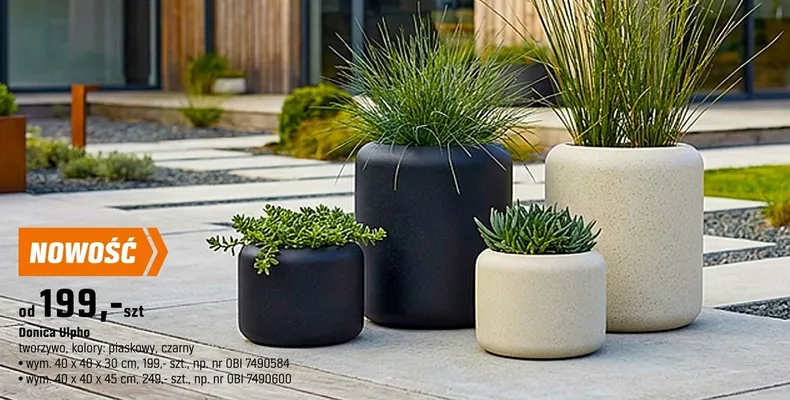 Donica Alpho tworzywo 40x40x30cm piaskowy promocja w OBI