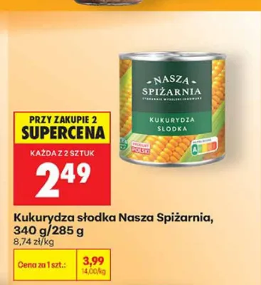 Kukurydza słodka Nasza Spiżarnia promocja w Biedronka