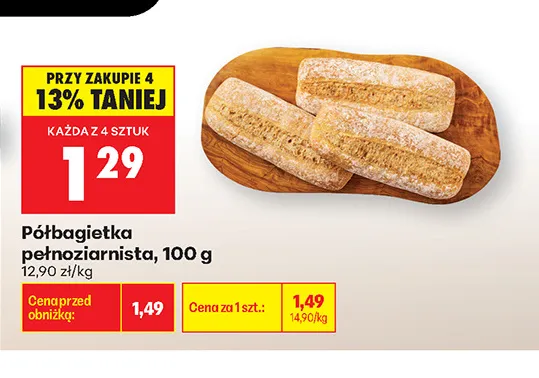 Półbagietka pełnoziarnista promocja w Biedronka