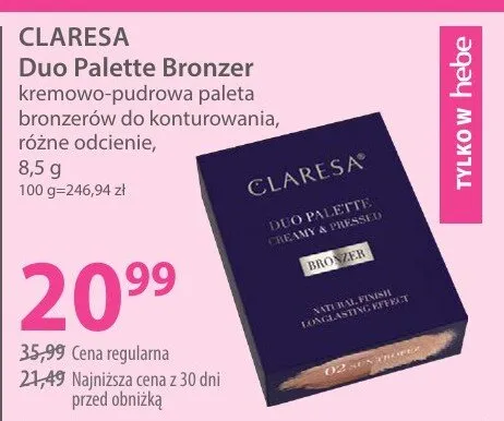 Kremowo-pudrowa paleta bronzerów do konturowania Duo Palette Bronzer promocja w Hebe