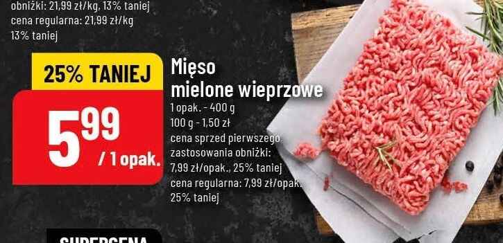 Mięso mielone wieprzowe promocja w POLOmarket