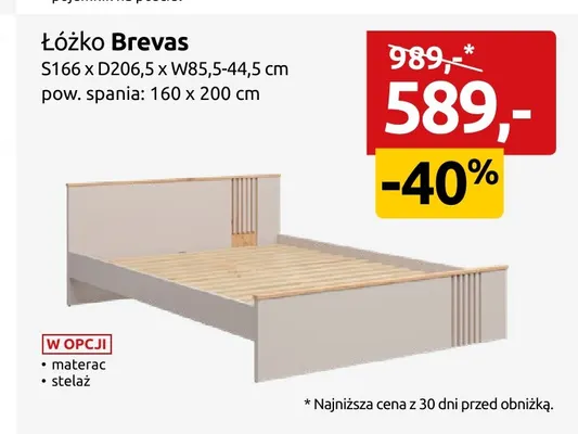 Łóżko Brevas promocja w Black Red White