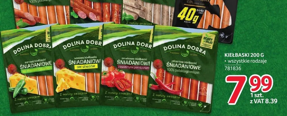 Kiełbaski Dolina Dobra 200g promocja w Selgros