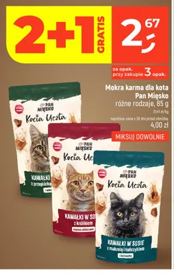 Mokra karma dla kota Pan Mięsko Kocia Uczta Kawałki z przepiórką promocja w Dealz