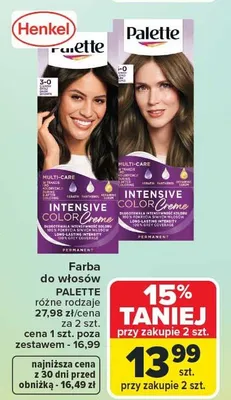 Farba do włosów Palette różne rodzaje promocja w Carrefour