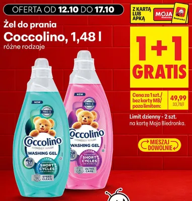 Żel do prania Coccolino Wonder Wash Ultra Care promocja w Biedronka