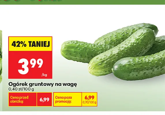 Ogórki gruntowe promocja w Biedronka