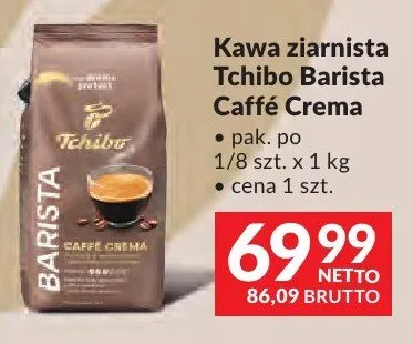 Kawa ziarnista Tchibo Barista Caffé Crema promocja w Makro