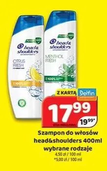 Szampon do włosów Head & Shoulders Menthol Fresh promocja w Delfin