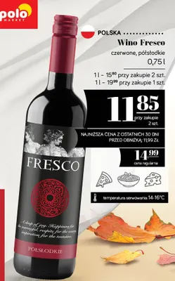 Wino czerwone Fresco półsłodkie promocja w POLOmarket