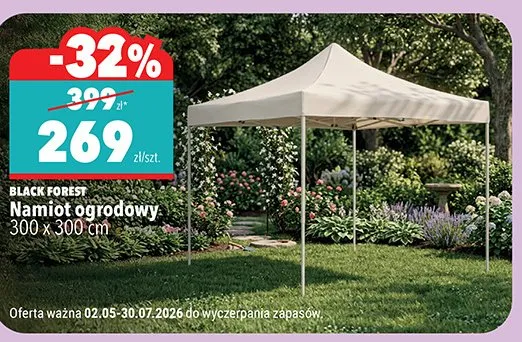 Namiot ogrodowy BLACK FOREST 300x300cm promocja w Biedronka