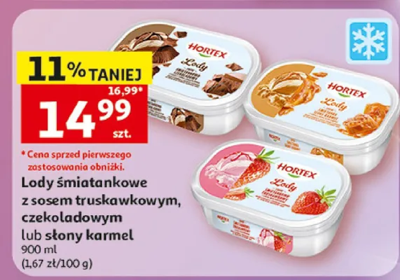Lody śmietankowe słony karmel Hortex promocja w Auchan