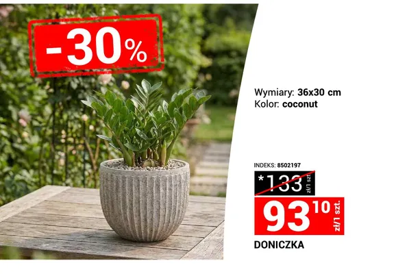 Doniczka coconut 36x30cm promocja w Merkury Market