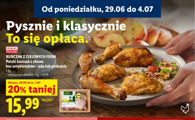 Uda z kurczaka z chowu bez antybiotyków Zielonych Ferm promocja w Lidl