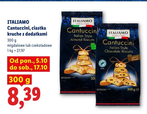 Ciastka kruche Cantuccini migdałowe Italiamo promocja w Lidl