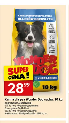 Karma dla psa Wonder Dog sucha z kurczakiem promocja w Twój Market