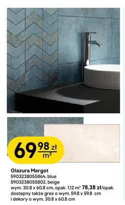 Glazura Margot blue Tubądzin promocja w Castorama