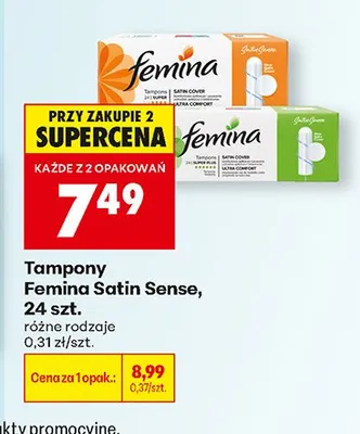Tampony Satin Sense, 24szt. promocja w Biedronka