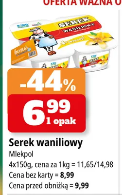Serek waniliowy Mlekpol 4-pak 150 g promocja w Leclerc