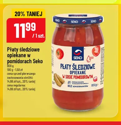Płaty śledziowe opiekane w pomidorach Seko promocja w POLOmarket