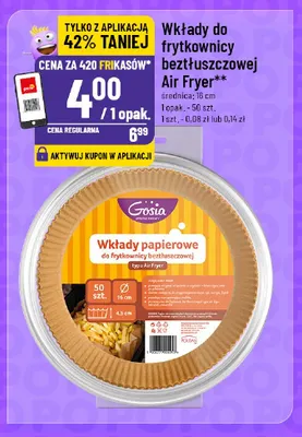 Wkłady do frytkownicy beztłuszczowej Gosia 16 cm promocja w POLOmarket