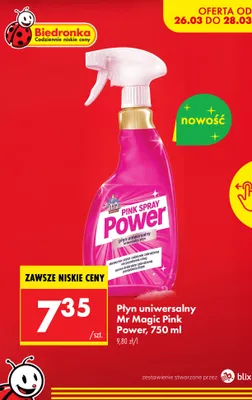 Płyn uniwersalny Pink Spray Power promocja w Biedronka