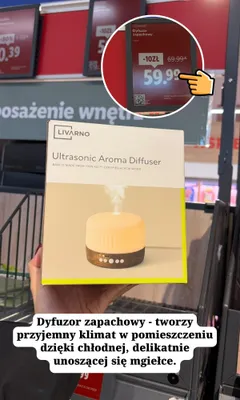 Dyfuzor zapachowy Livarno Ultrasonic Aroma Diffuser promocja w Lidl