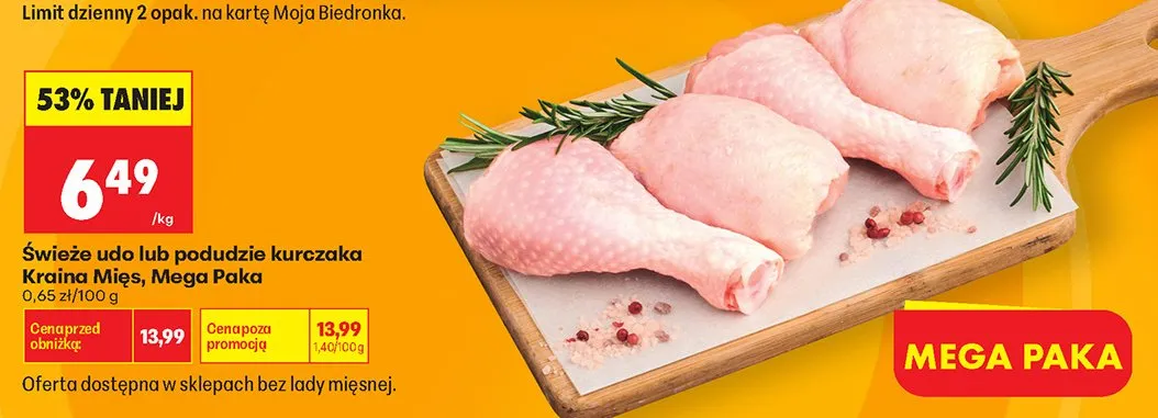 Podudzie z kurczaka świeże Kraina Mięs Mega Paka promocja w Biedronka
