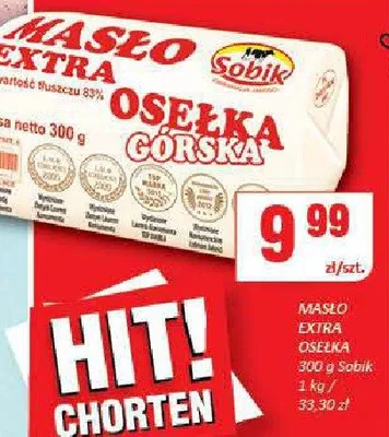 Masło Extra Osełka Górska promocja w Chorten
