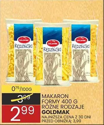 Makaron formy różne rodzaje promocja w Wafelek