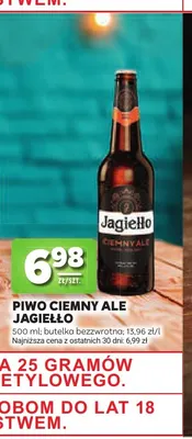 Piwo Ciemny Ale Jagiełło promocja w Stokrotka